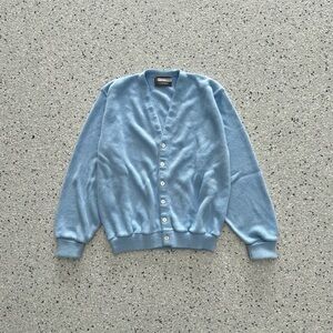 Vintage 90s Baby Blue Cardigan Sweater Pine State Orlon Acrylic Size Large